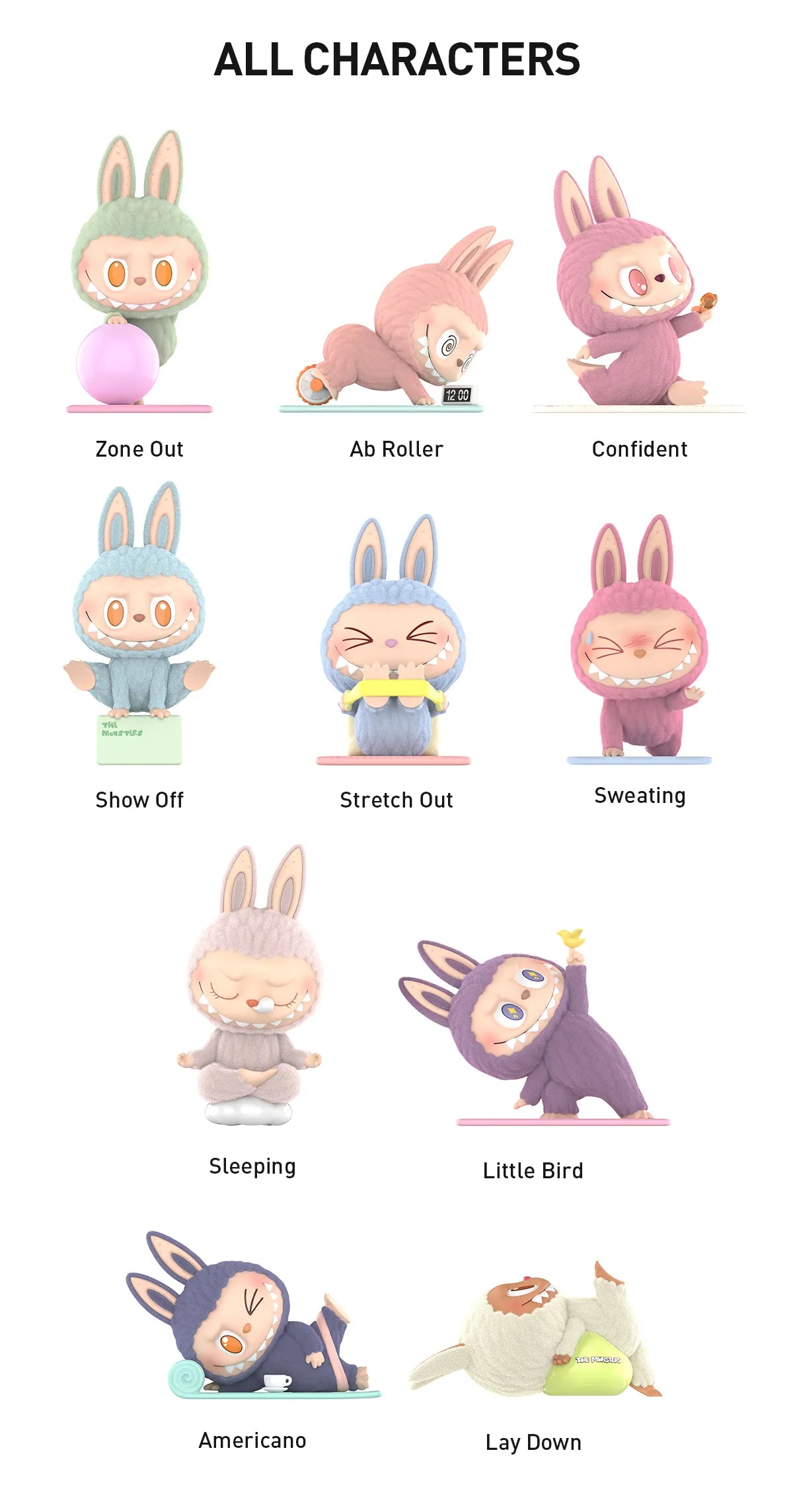 Pop Mart Labubu The Monsters Lazy Yoga Figure Single Blind box