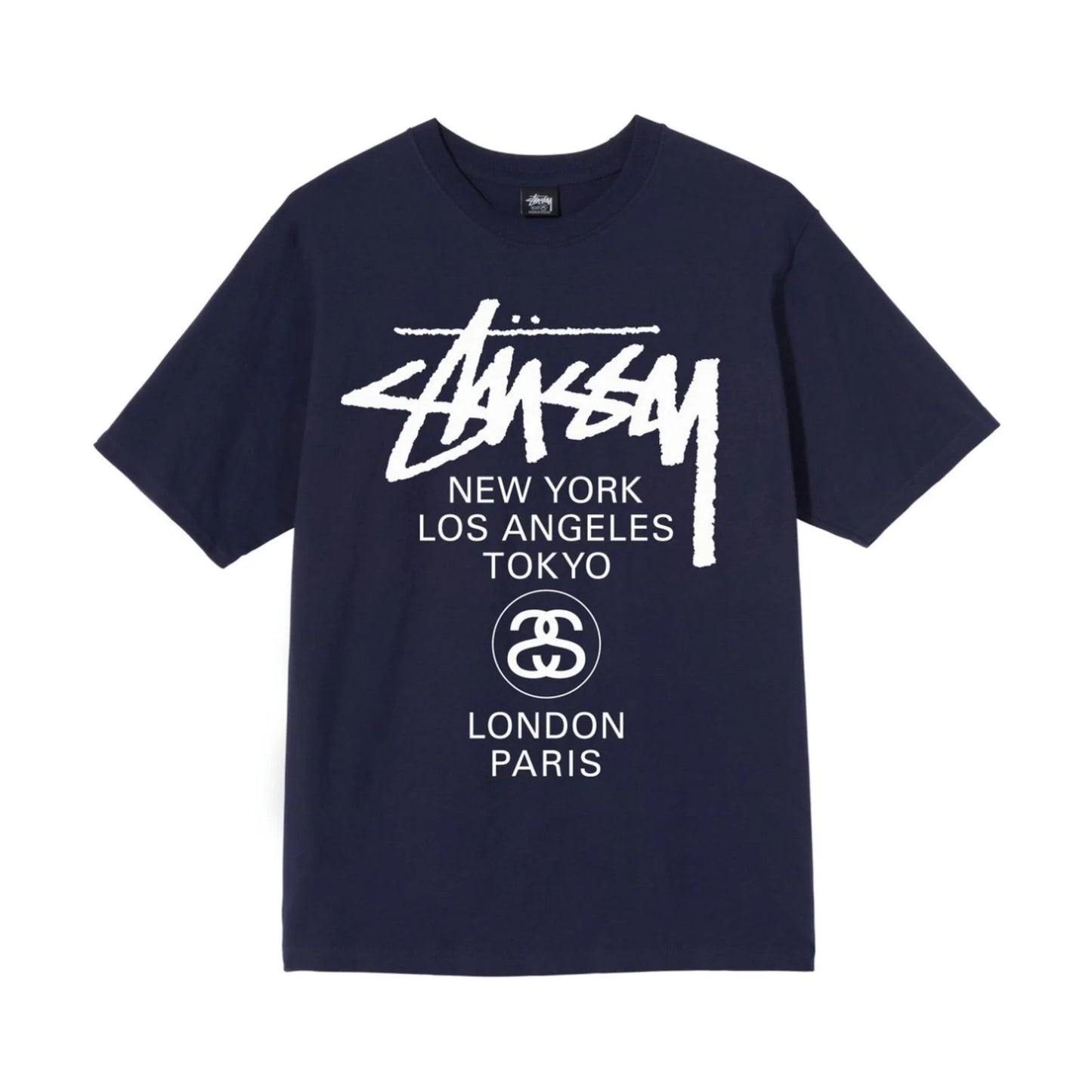 STUSSY WORLD TOUR TEE NAVY BLUE