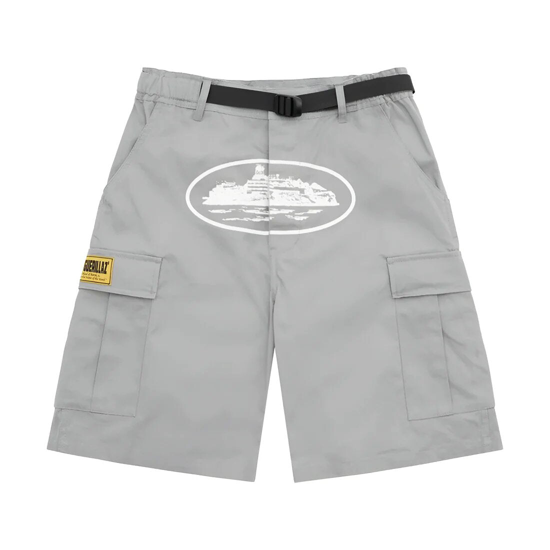 Corteiz Alcatraz Cargo Shorts Ash Grey