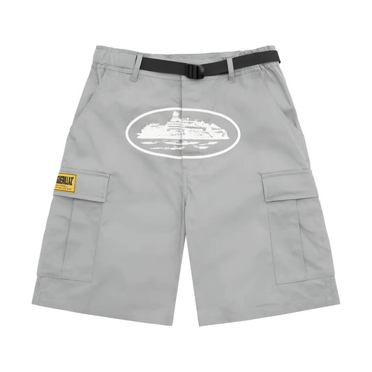 Corteiz Alcatraz Cargo Shorts Ash Grey
