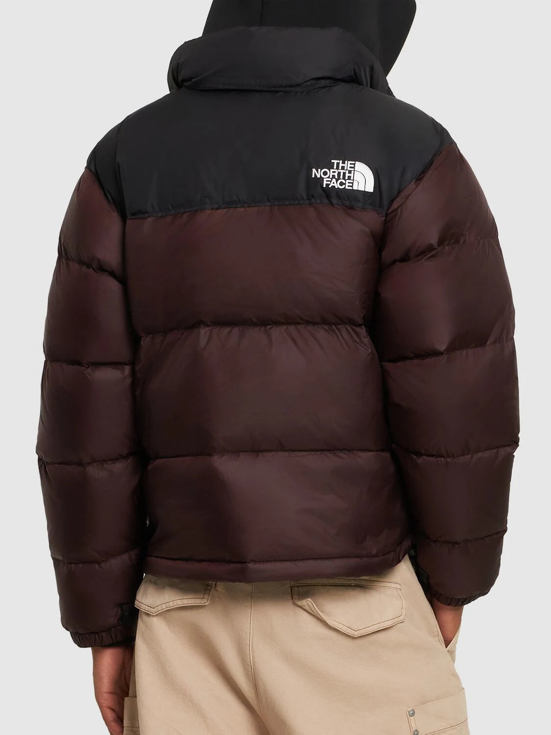 The North Face 1996 Retro Nuptse down puffer jacket in brown and black