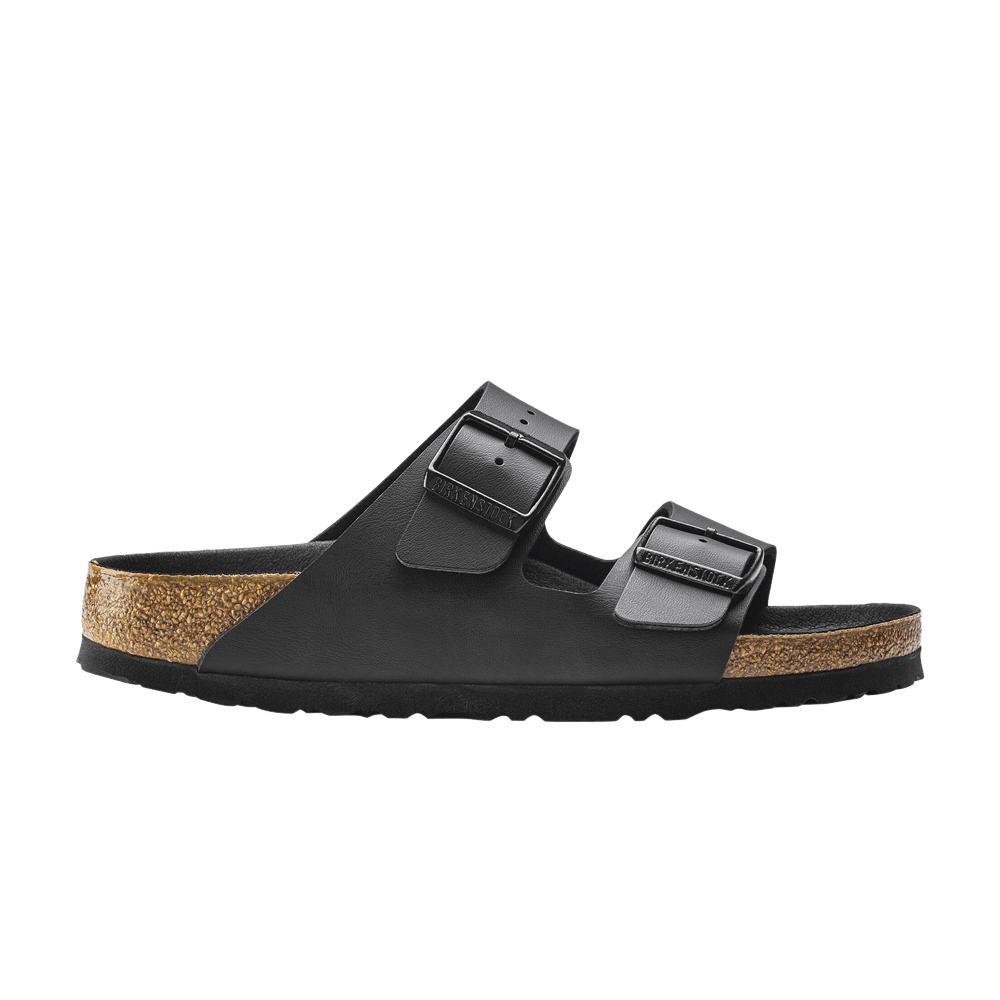 Birkenstock Arizona Birko Flor Black Black Foot Bed