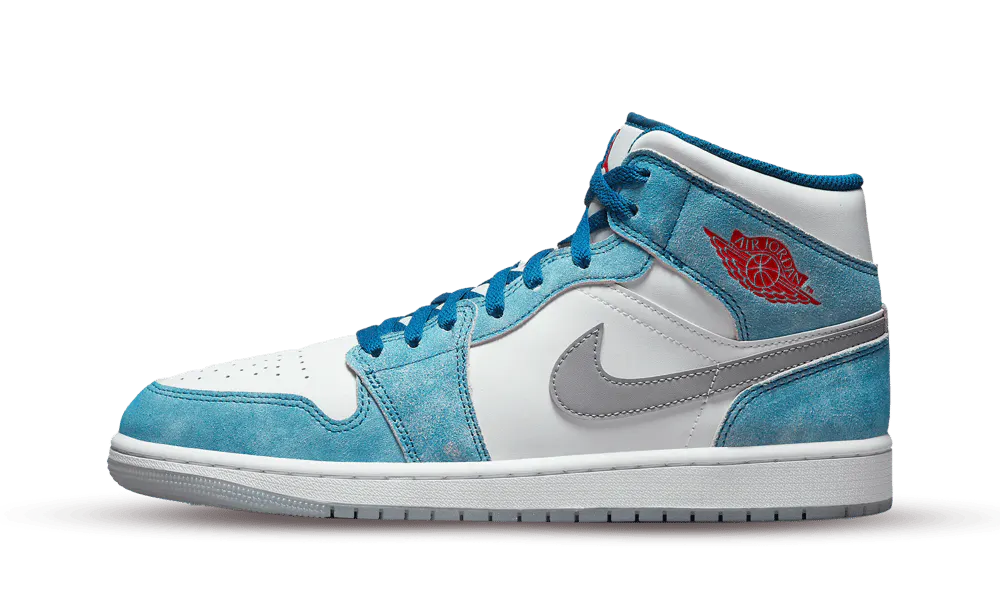 Air Jordan 1 Mid French Blue Fire Red