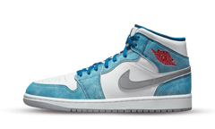 Air Jordan 1 Mid French Blue Fire Red