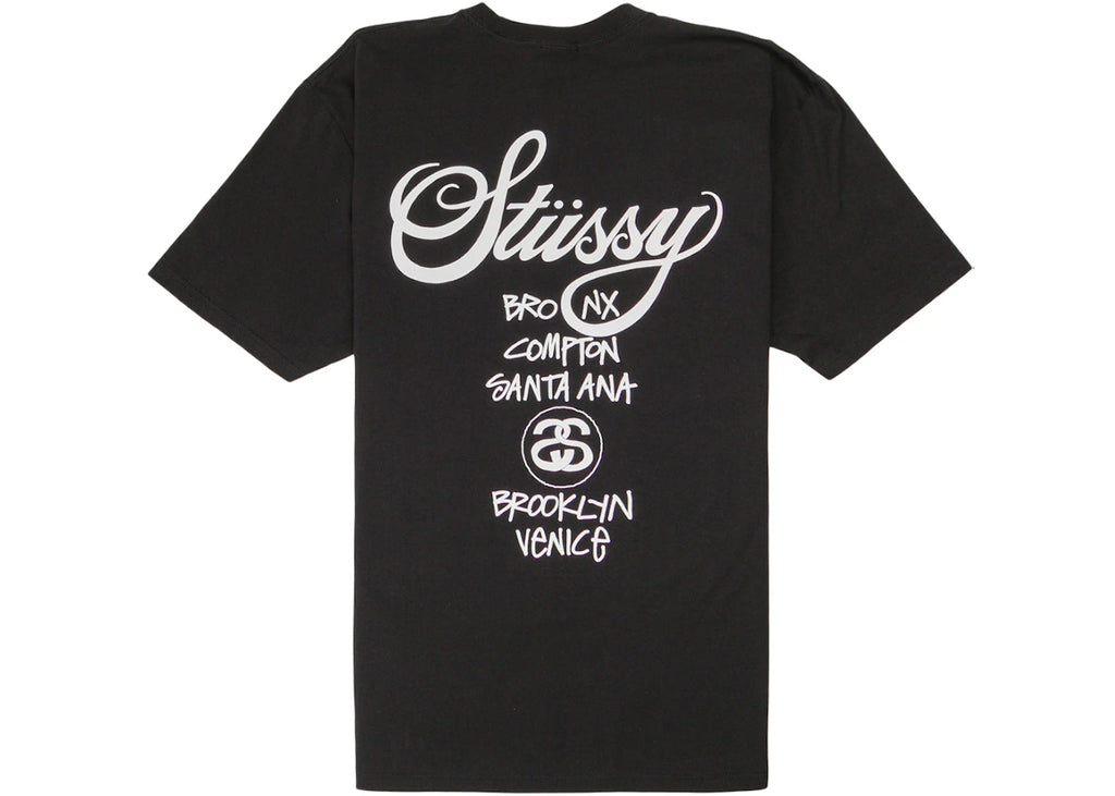 STUSSY WORLD TOUR TEE BLACK