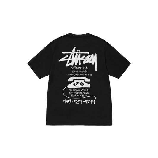 STUSSY OLD PHONE PIGMENT DYED T-SHIRT