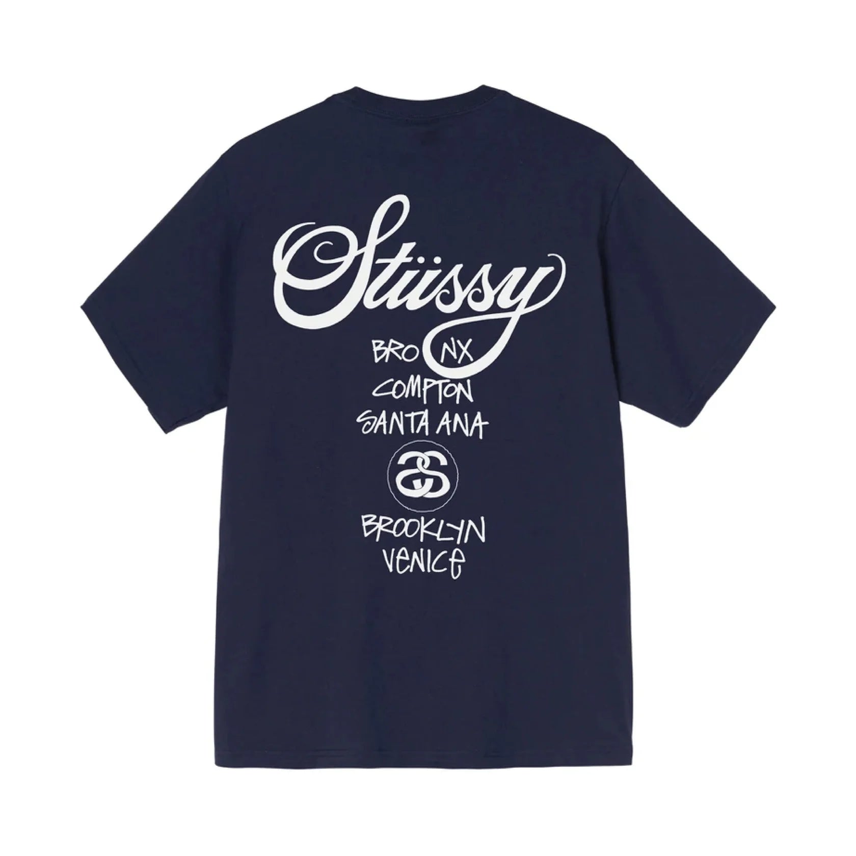 STUSSY WORLD TOUR TEE NAVY BLUE