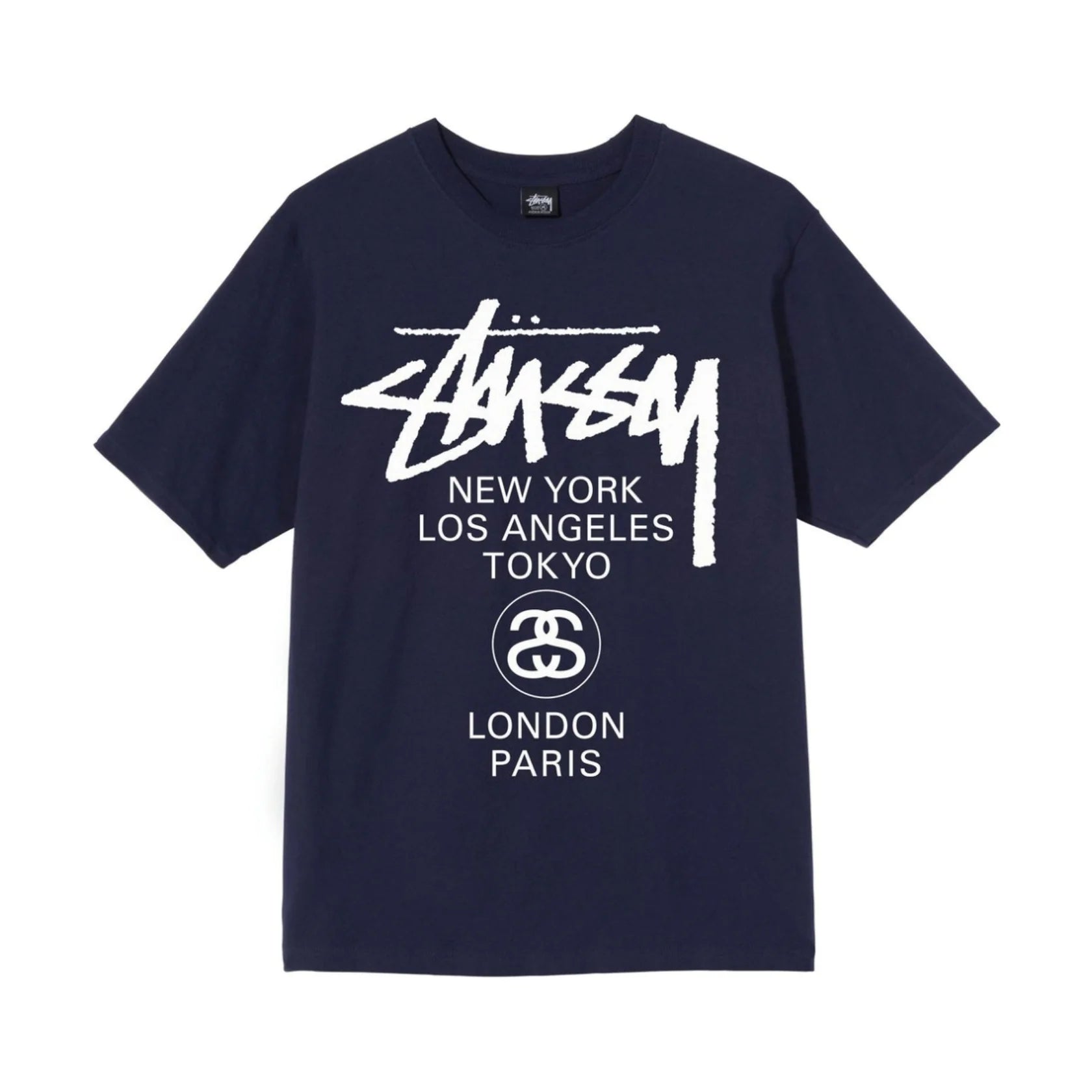 STUSSY WORLD TOUR TEE NAVY BLUE