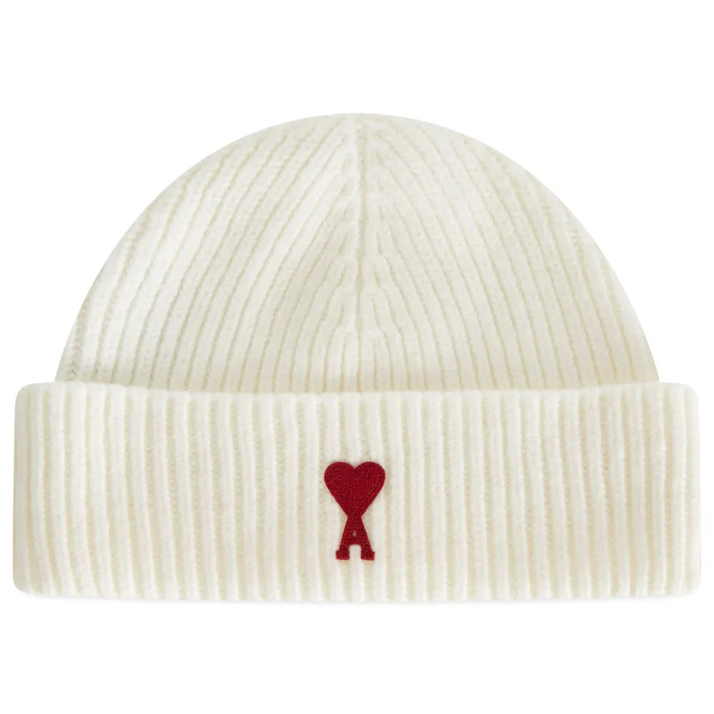 Ami Paris Beanie White Red