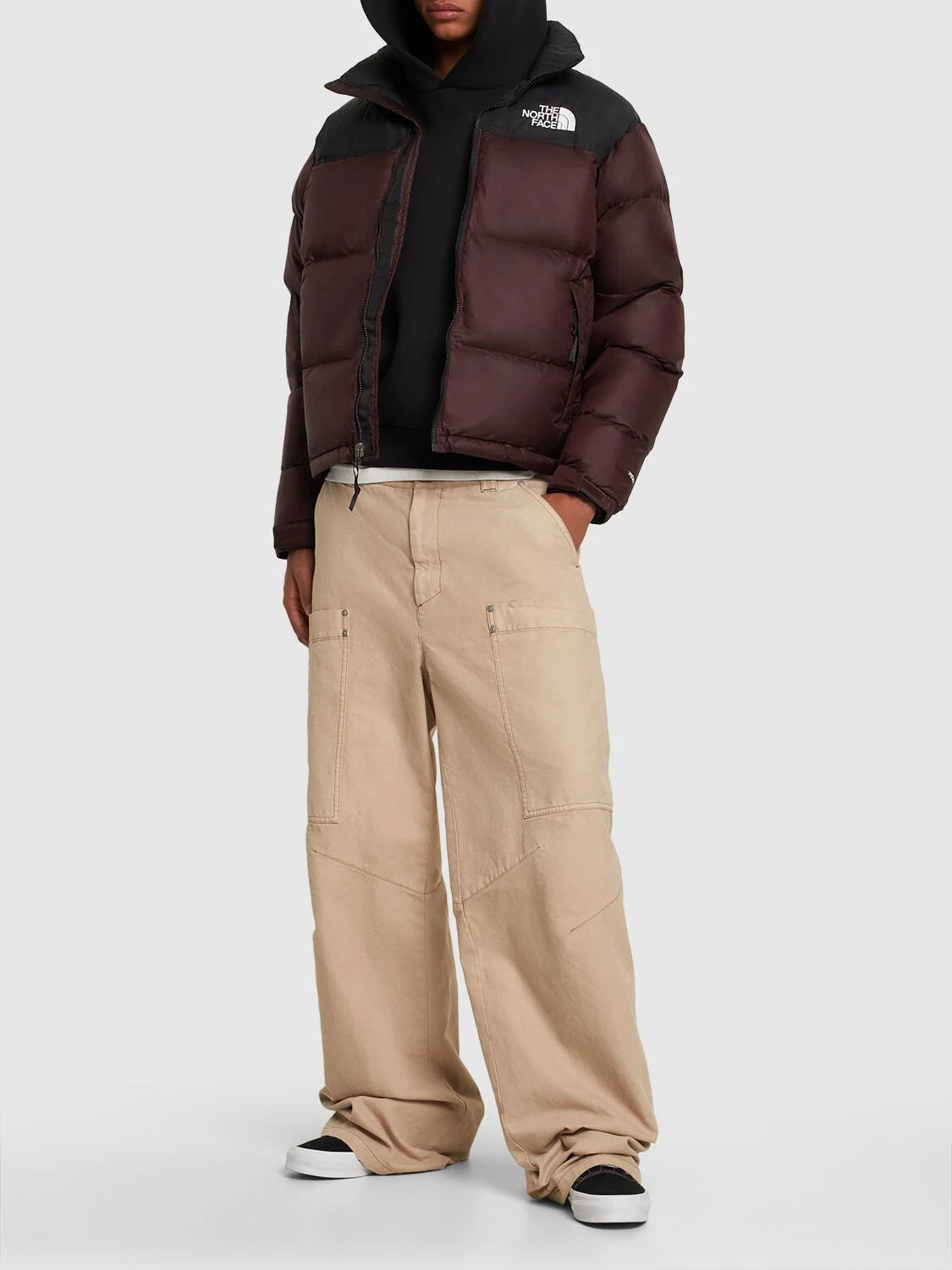 The North Face 1996 Retro Nuptse down puffer jacket in brown and black