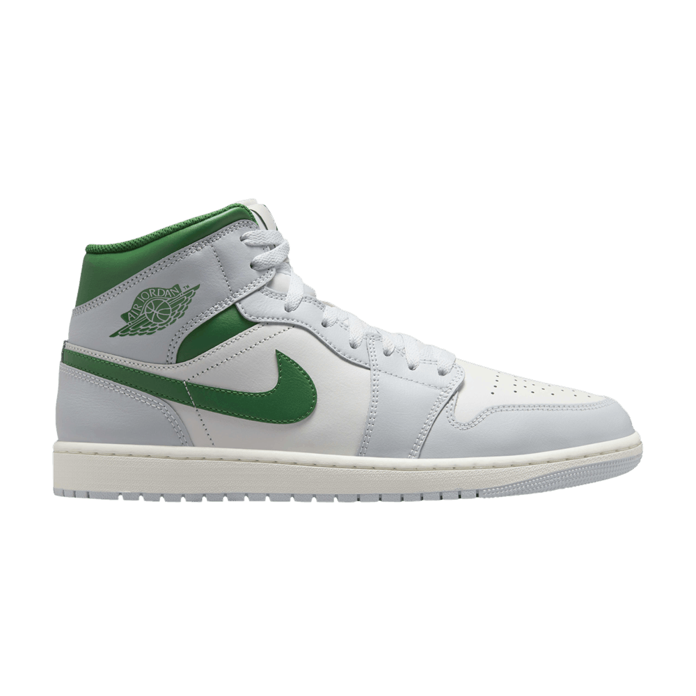 Jordan 1 Mid White Pure Platinum Pine Green
