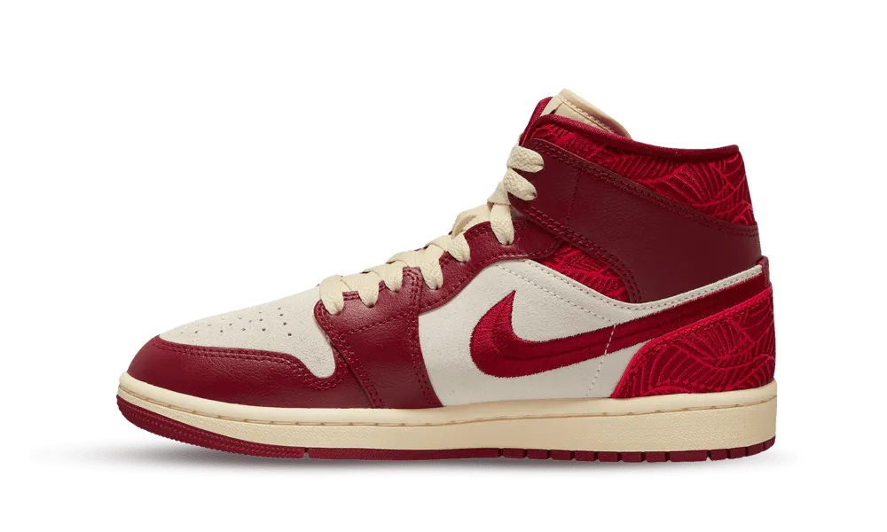 Air Jordan 1 Mid SE Tiki Leaf Team Red (W)